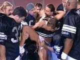 Sexy Cheerleader is Fucked by The Entire Football Team
